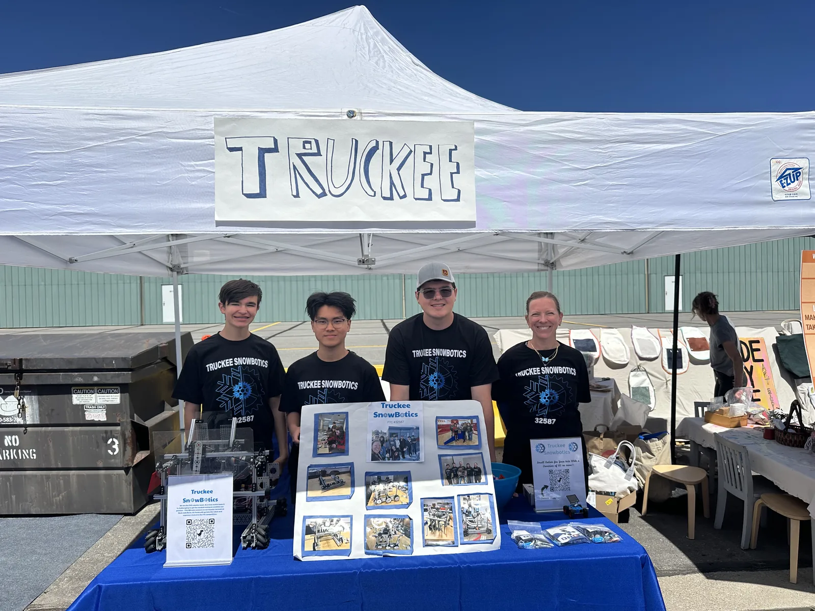 The Snowbotics team at their booth at the Truckee Maker Show